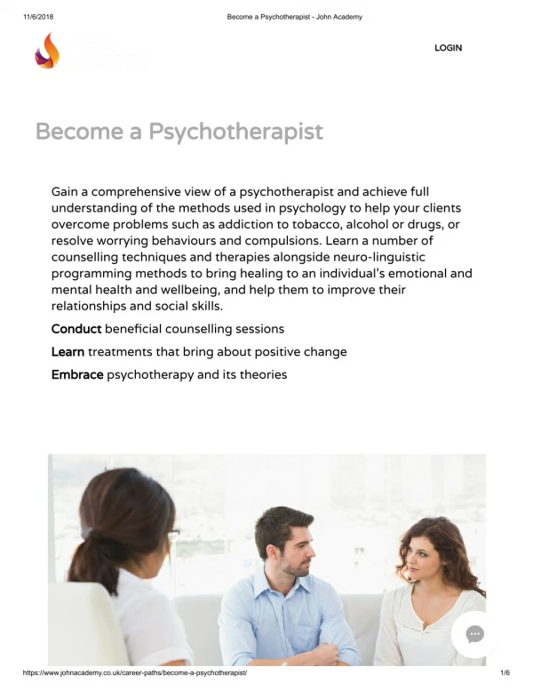 Psychotherapy Course - John Academy