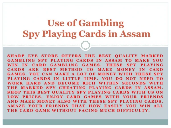 Affordable Price Spy Cheating Playing Cards in Assam