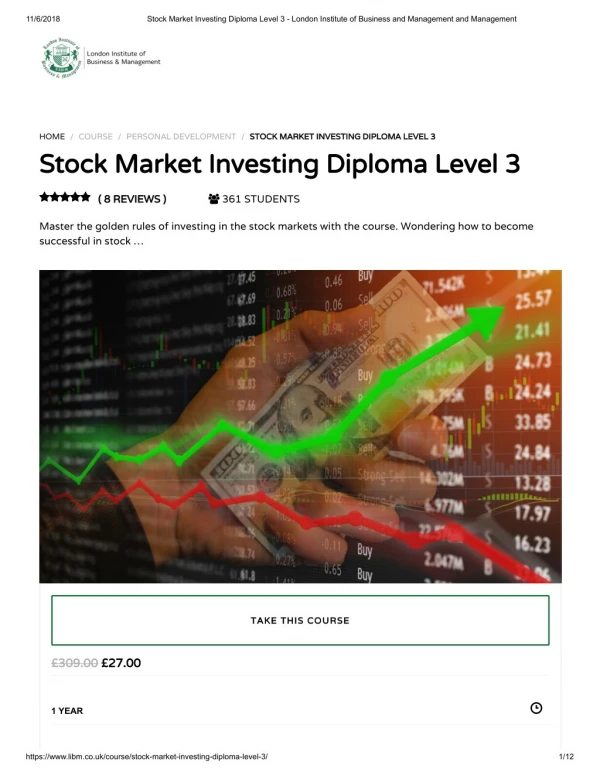 Stock Market Investing Diploma Level 3 - LIBM