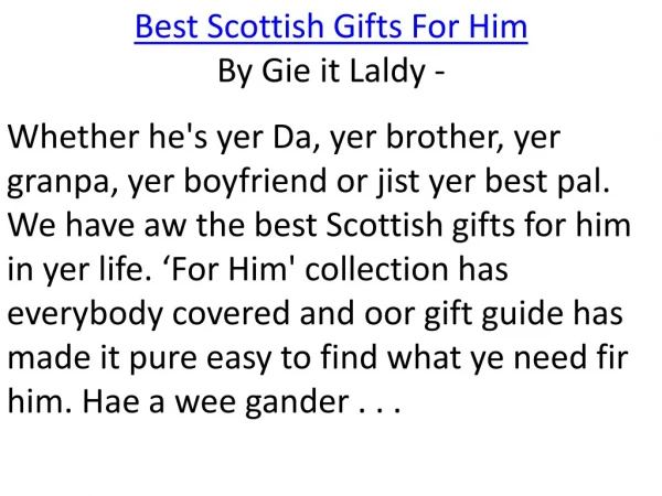 Best Scottish Gifts For Him
