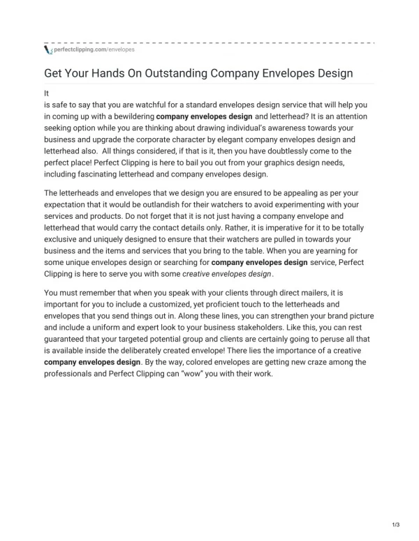 Quality Company Envelopes Design Service for Enterprises