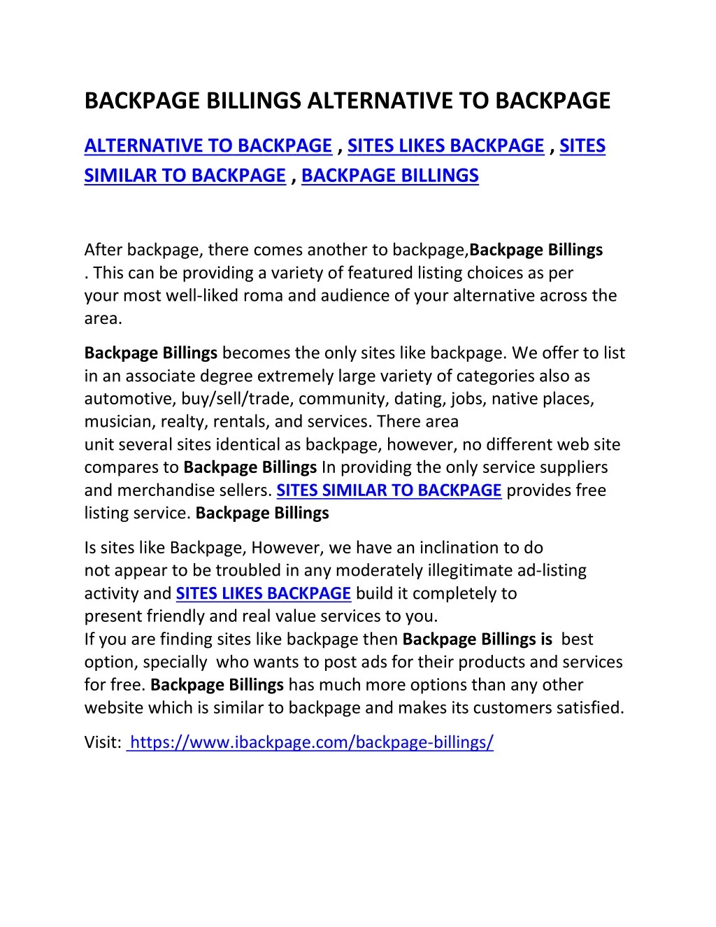 backpage billings alternative to backpage