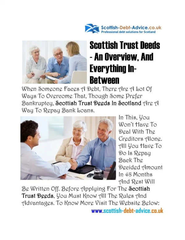 Scottish Trust Deeds - An Overview, And Everything In-Between
