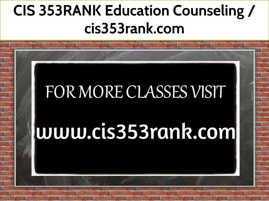 cis 353rank education counseling cis353rank com