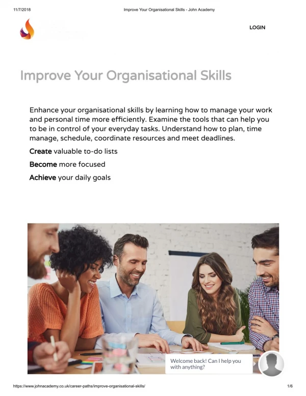 Improve Your Organisational Skills - John Academy
