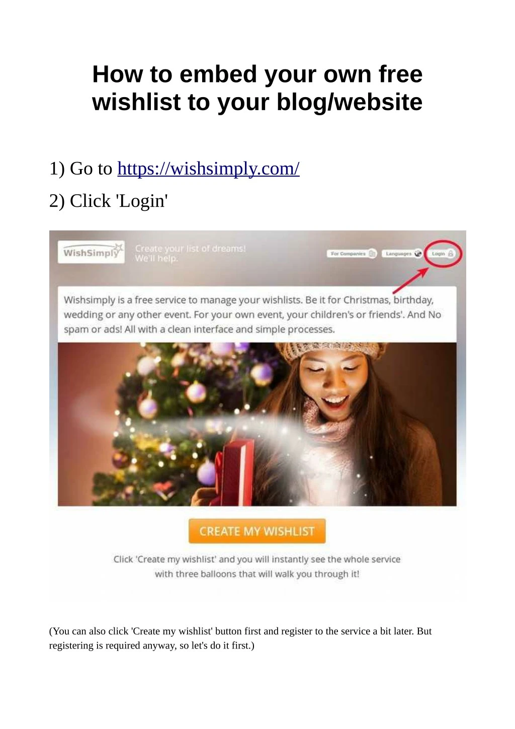 how to embed your own free wishlist to your blog