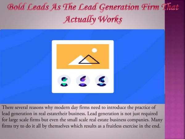 Bold Leads As The Lead Generation Firm That Actually Works