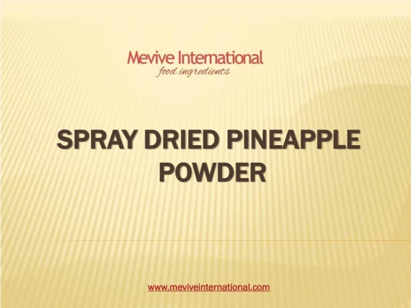 Spray Dried Pineapple powder supplier in india