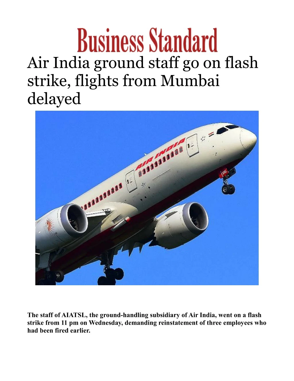 air india ground staff go on flash strike flights
