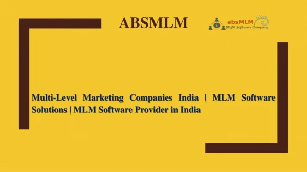 MLM Software Provider in India | Best MLM Software Solutions | absMLM