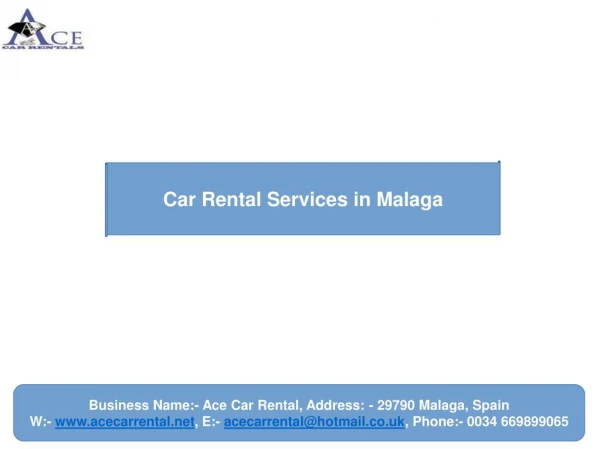 Car Rental Services in Malaga