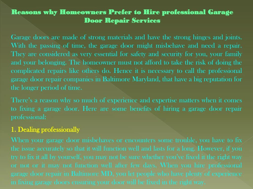 reasons why homeowners prefer to hire