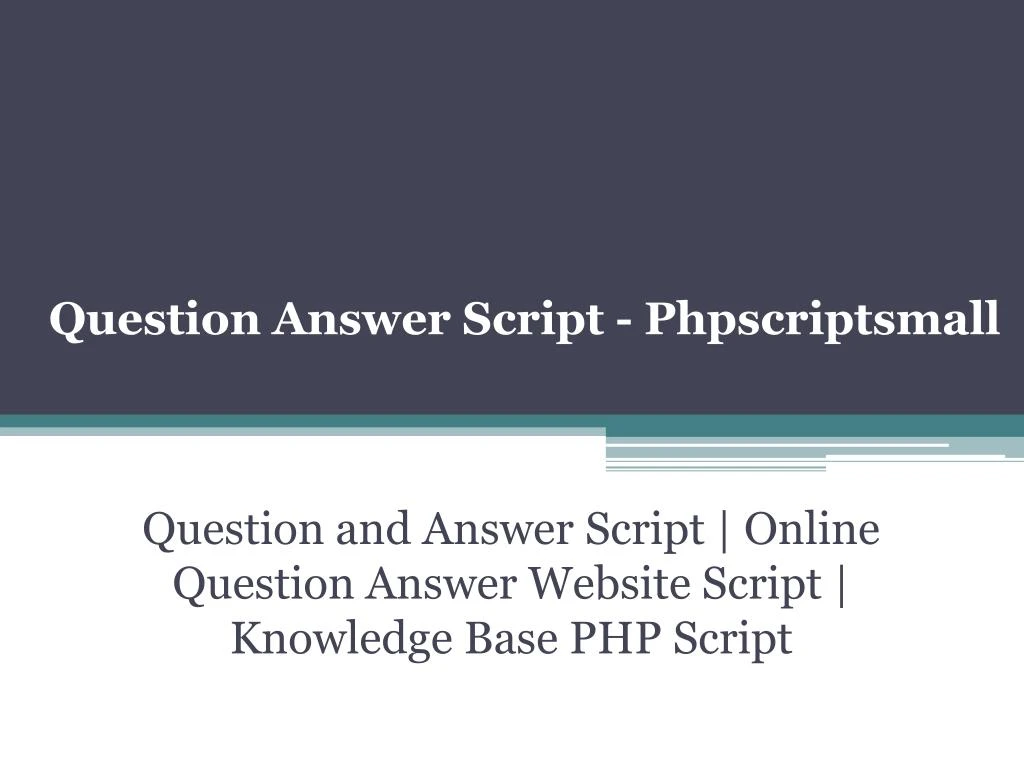 question answer script phpscriptsmall