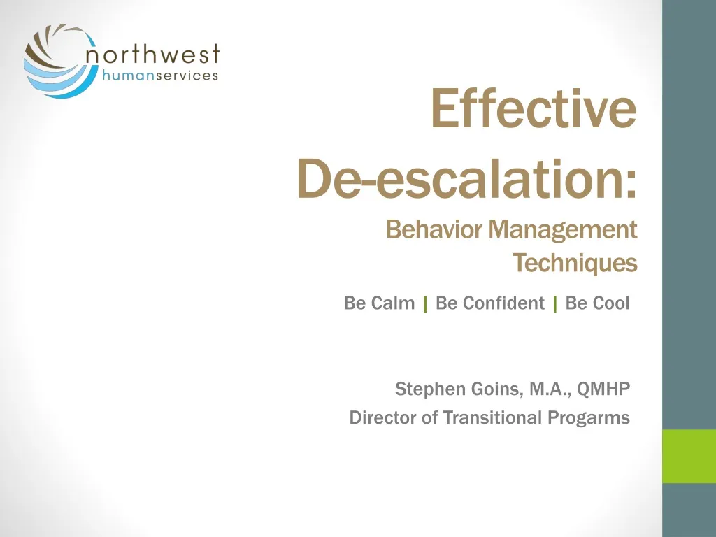 effective de escalation behavior management techniques