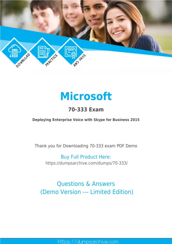 70-333 Exam Dumps - Affordable Microsoft 70-333 Exam Dumps - 100% Passing Guarantee