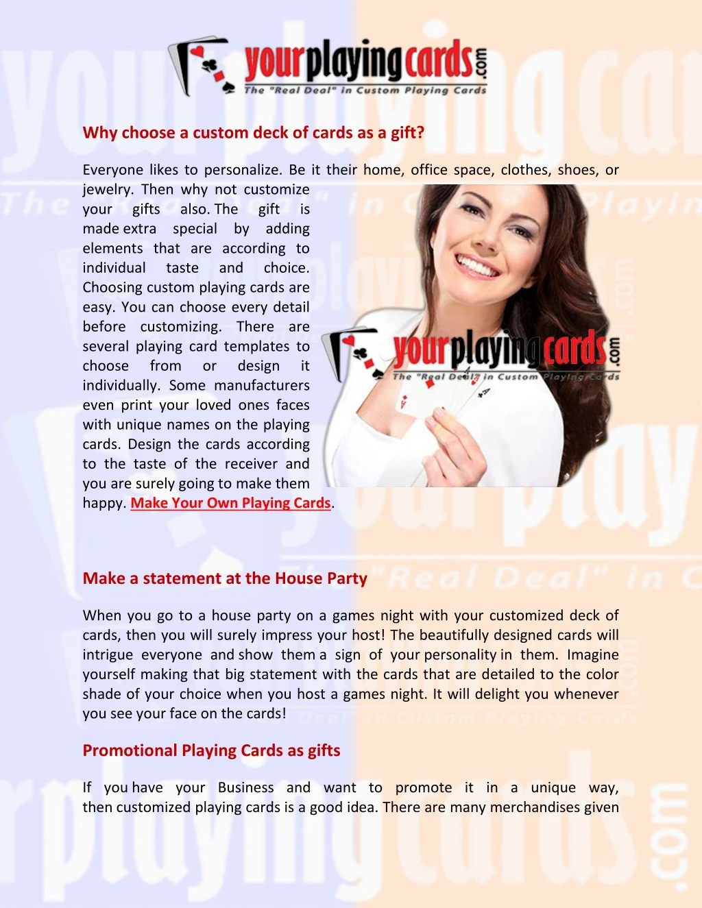 why choose a custom deck of cards as a gift
