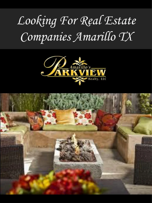 Looking For Real Estate Companies Amarillo TX