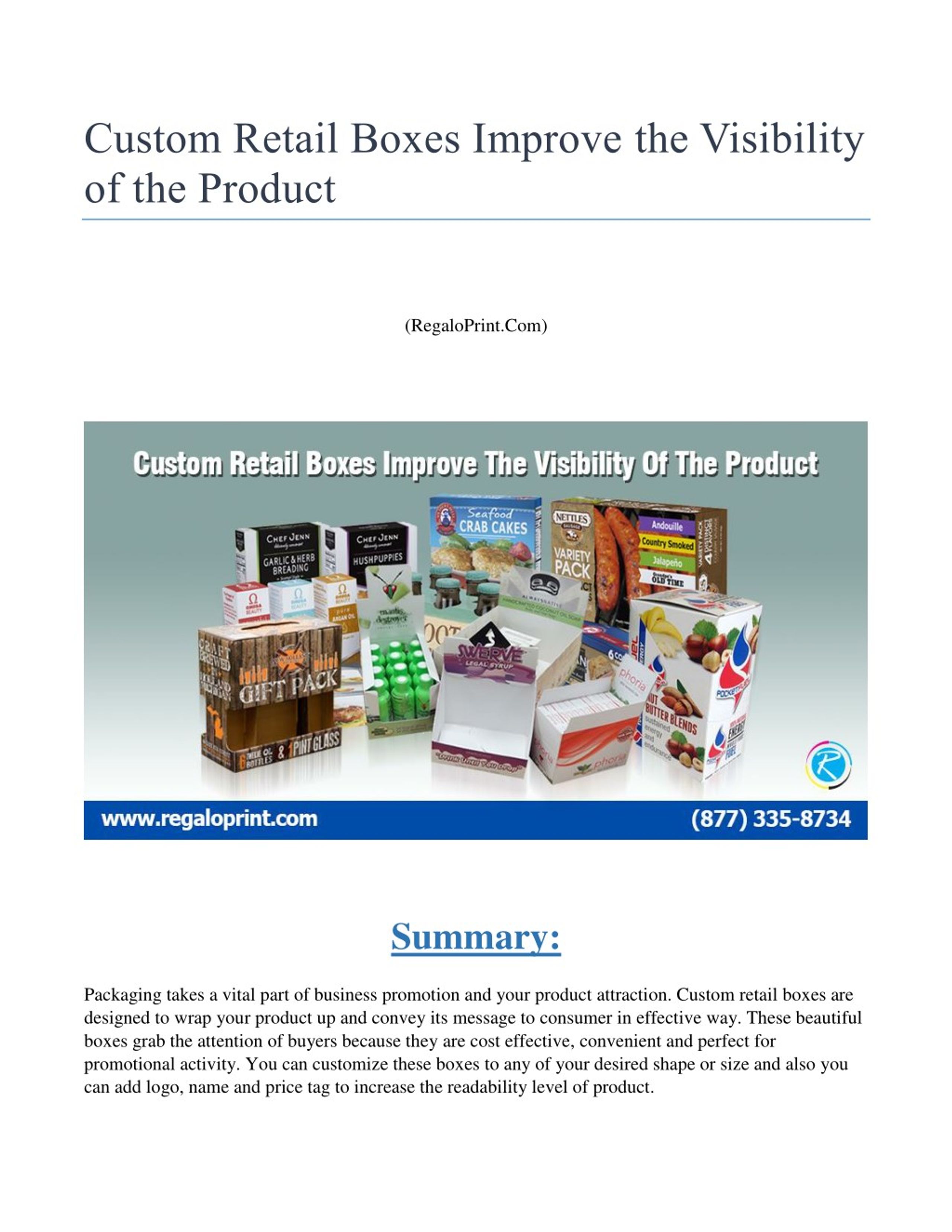 PPT - Custom Retail Boxes Improve the Visibility of the Product ...