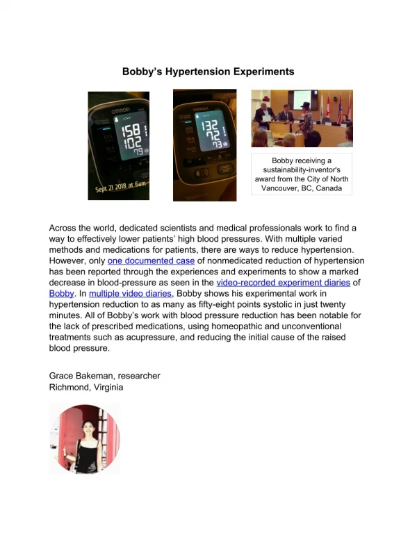 Bobby Hypertension by grace bakeman WITH PHOTOS AND HOTLINKS PDF