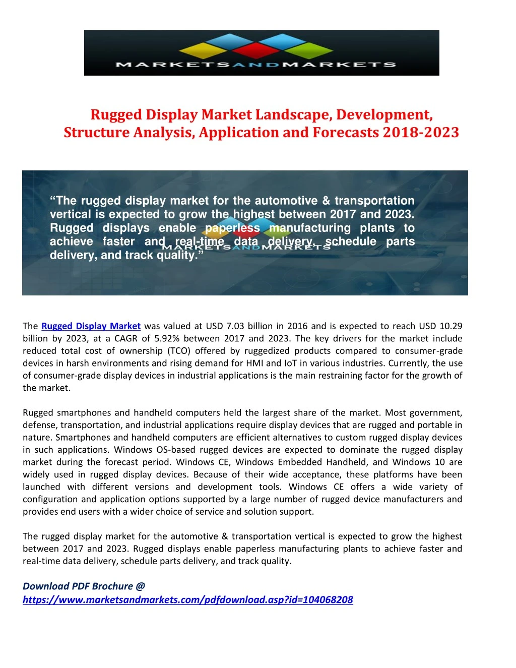 rugged display market landscape development