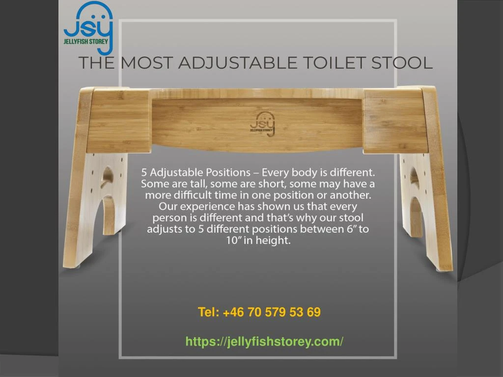 adjustable bamboo toilet step stool