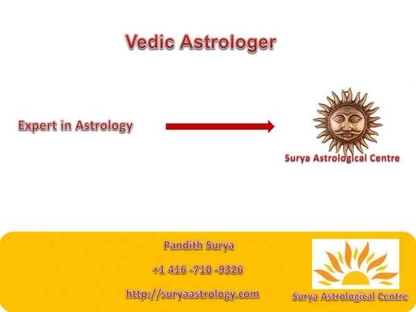 Surya Astrological Centre- Husband & Wife Problems Consultant in Canada. Description