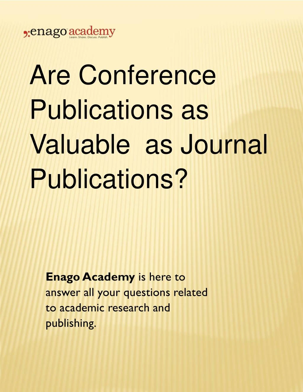 are conference publications as valuable