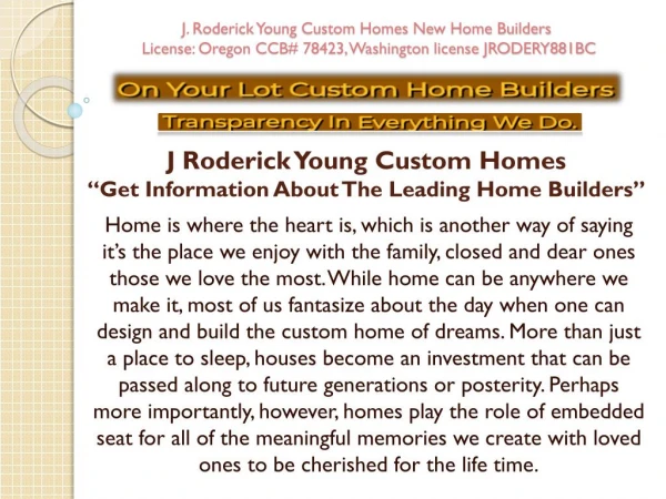 Get Information About The Leading Home Builders