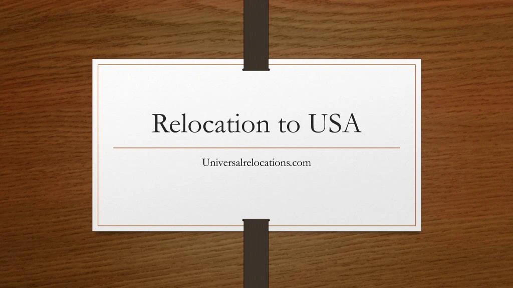 relocation to usa