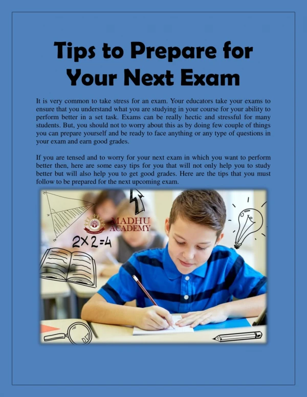 Tips to Prepare for Your Next Exam