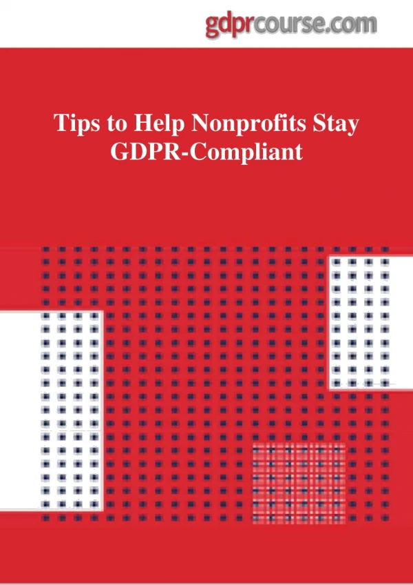 Tips to Help Nonprofits Stay GDPR-Compliant