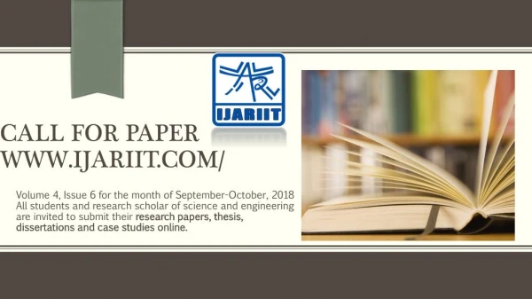 Submit Your Research Paper | Publish Research Paper | IJARIIT Journal