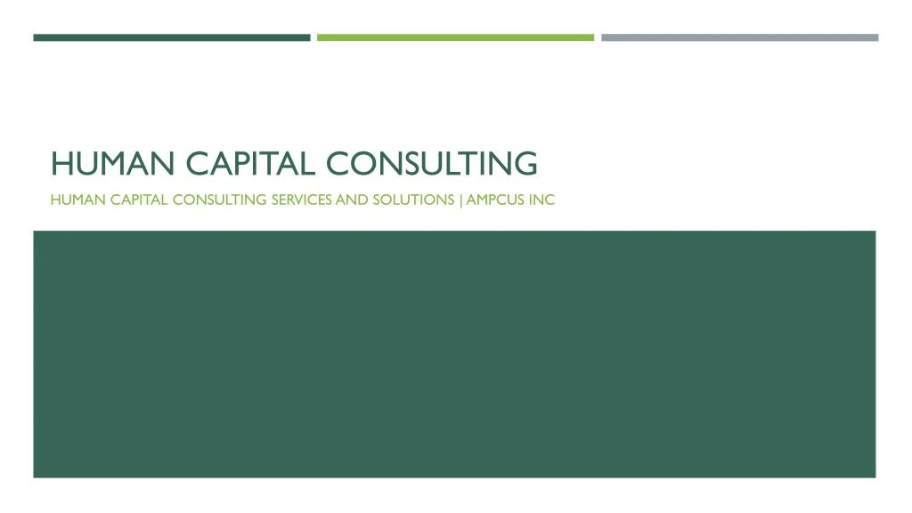 human capital consulting