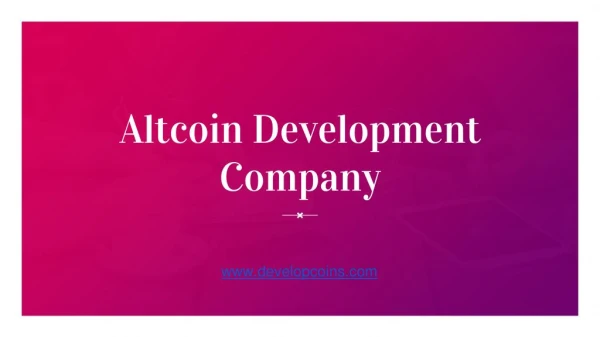 Altcoin Development Company-Developcoins