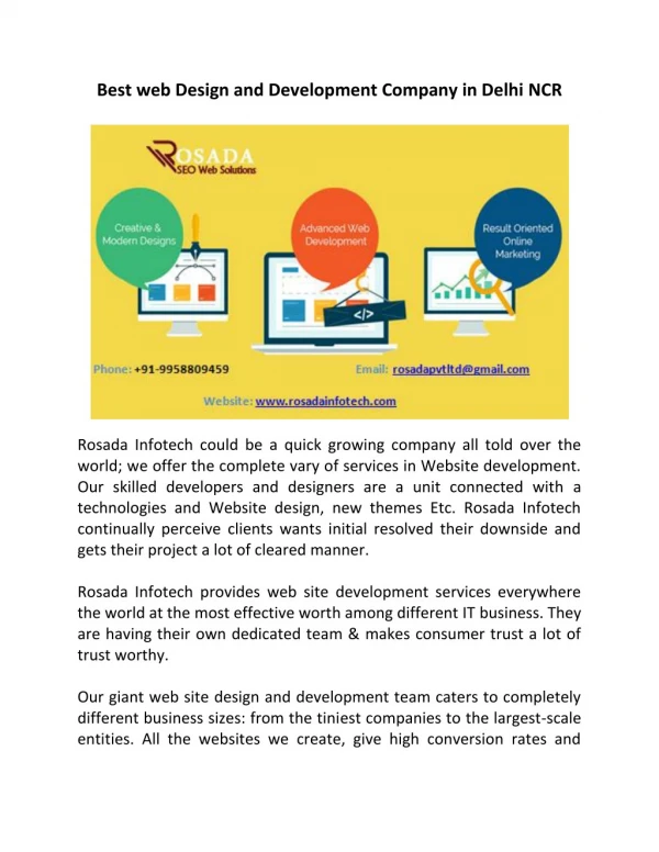 Best web Design and Development Company in Delhi NCR