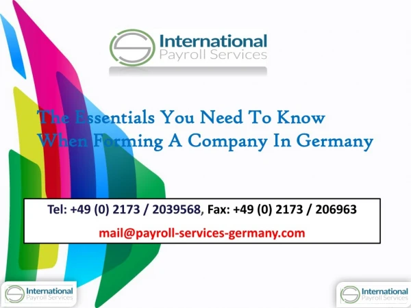 The Essentials You Need To Know When Forming A Company In Germany