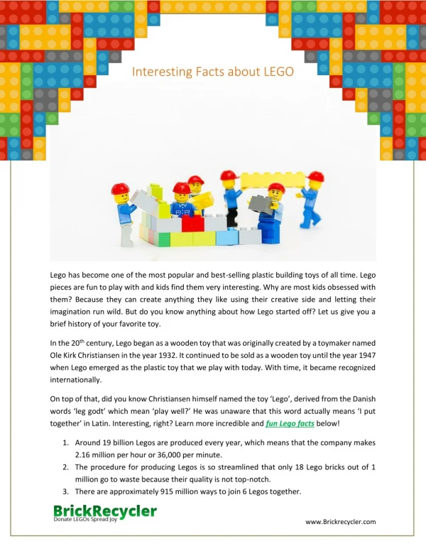 Interesting facts about Legos