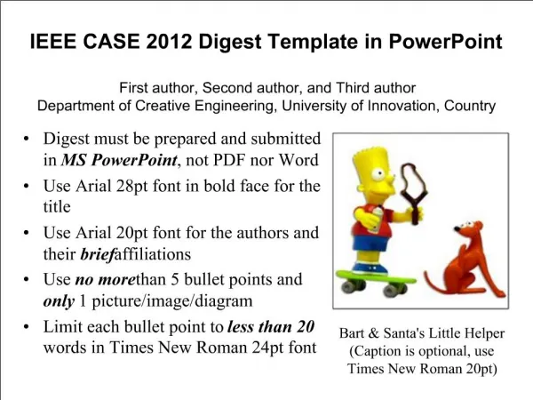 IEEE CASE 2012 Digest Template in PowerPoint