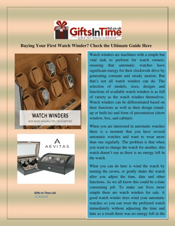 Buying Your First Watch Winder? Check the Ultimate Guide Here