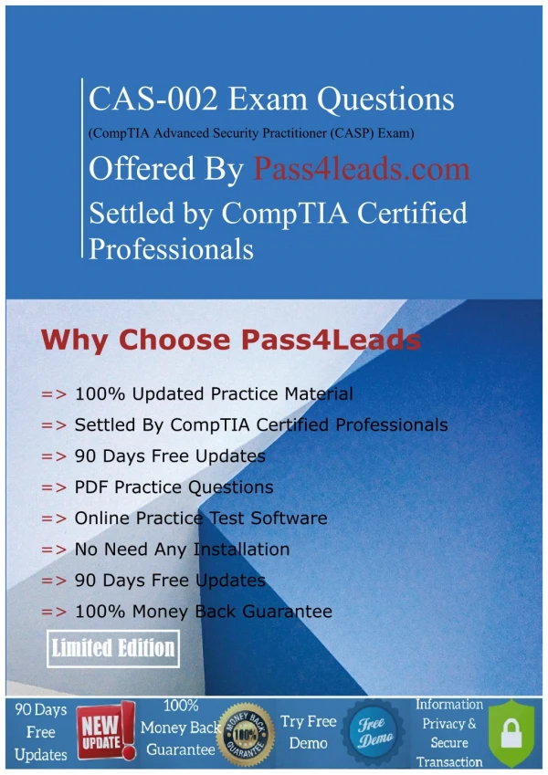 CompTIA CAS-002 CASP Practice Questions - CAS-002 PDF Dumps