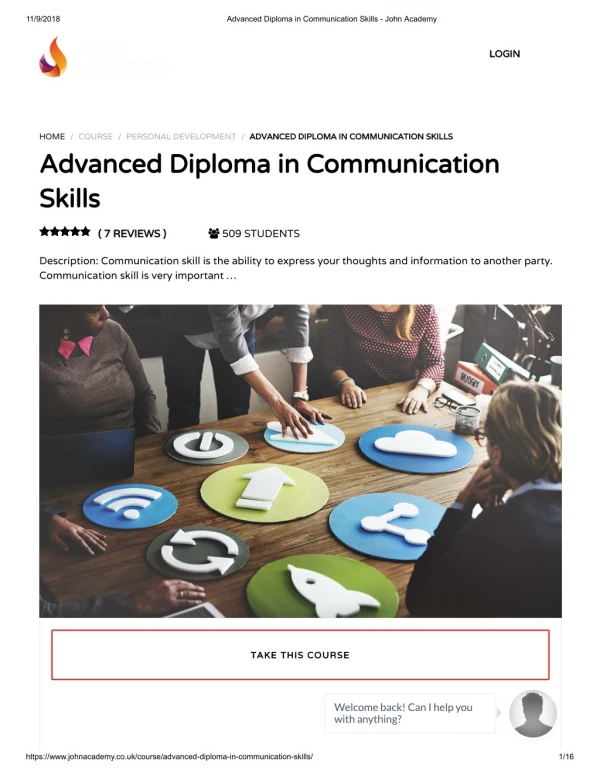 Advanced Diploma in Communication Skills - John Academy