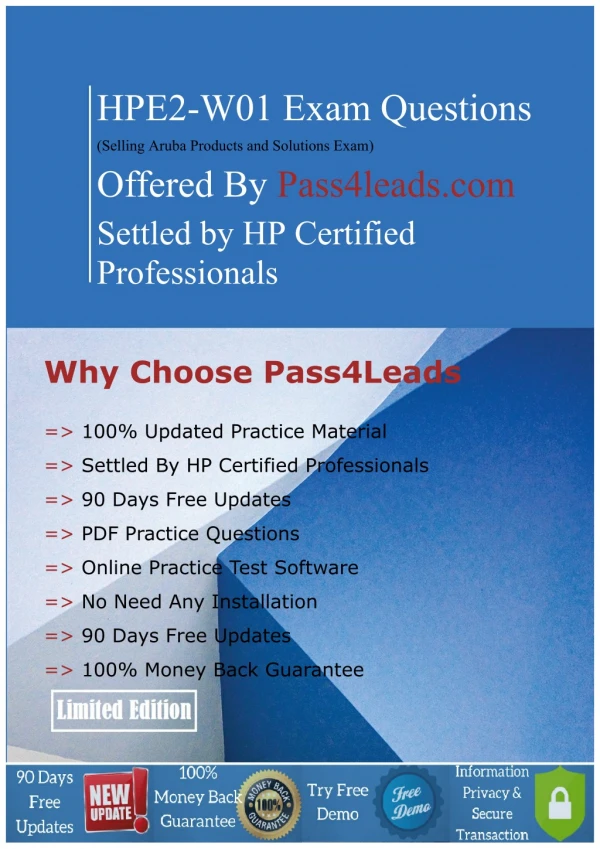 HP HPE2-W01 Practice Questions - HPE2-W01 PDF Dumps