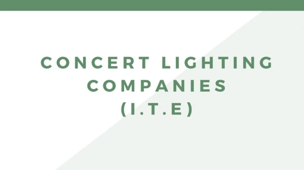 Concert Lighting Companies | I.T.E