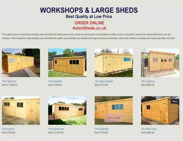 Aston Sheds - A Top Rated Sheds Seller in the UK