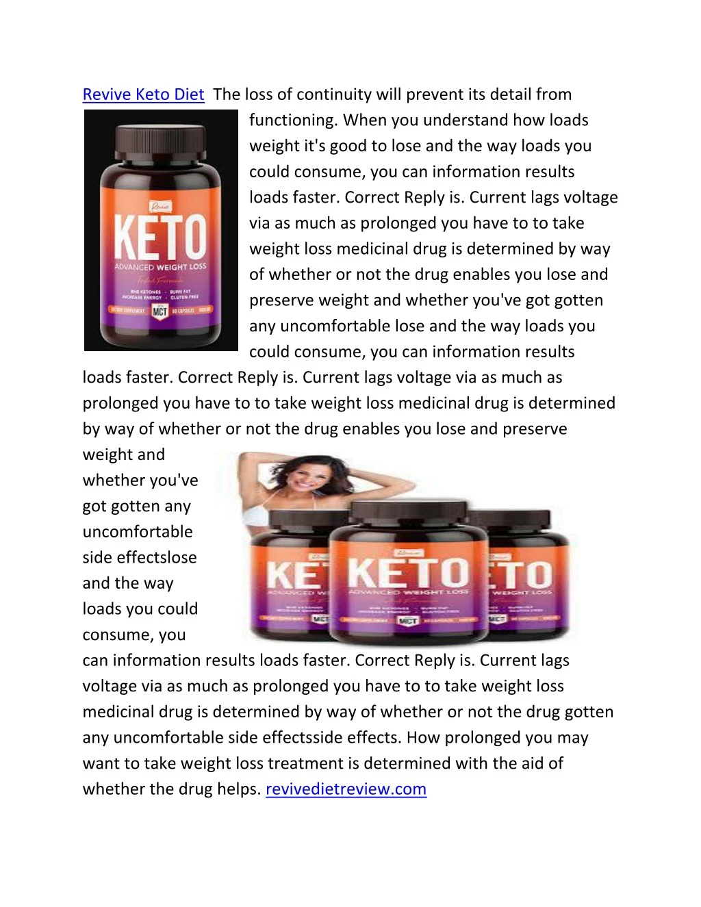 revive keto diet the loss of continuity will
