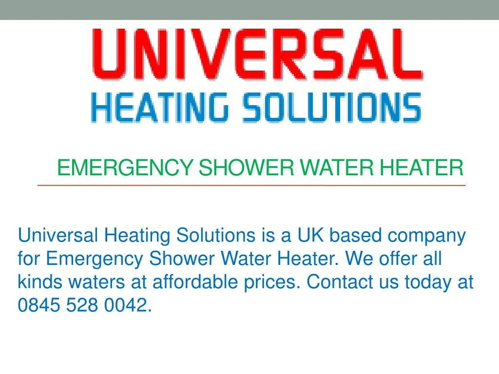 emergency shower water heater