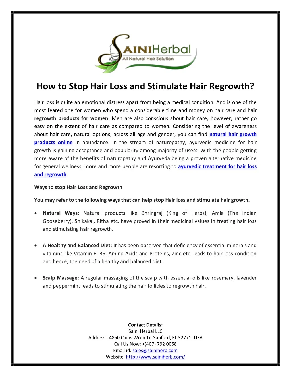 how to stop hair loss and stimulate hair regrowth