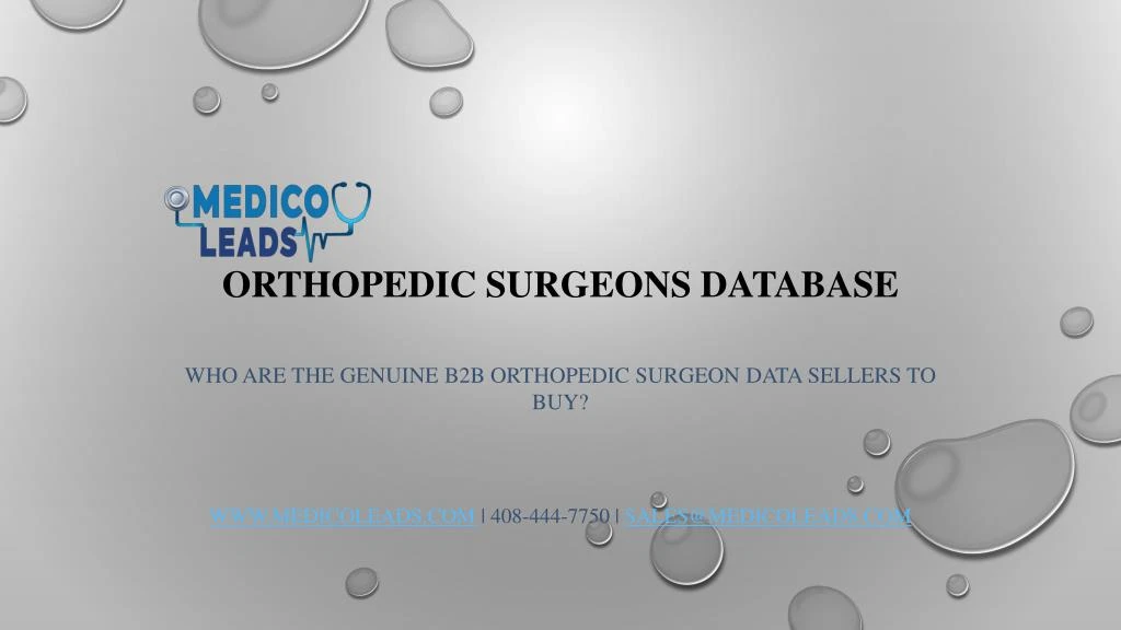 orthopedic surgeons database