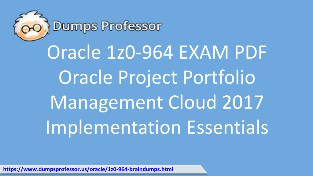 oracle 1z0 964 exam pdf oracle project portfolio management cloud 2017 implementation essentials