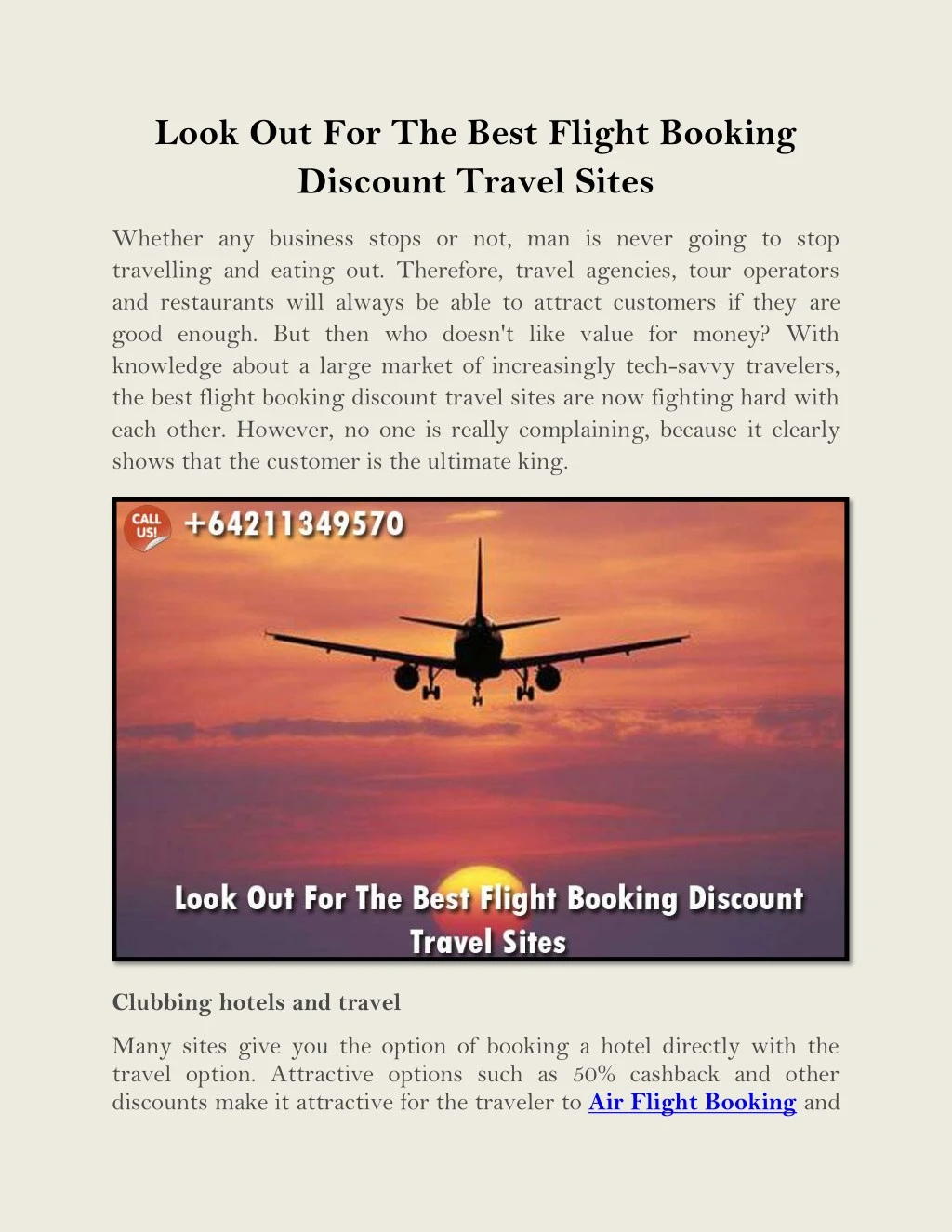 look out for the best flight booking discount